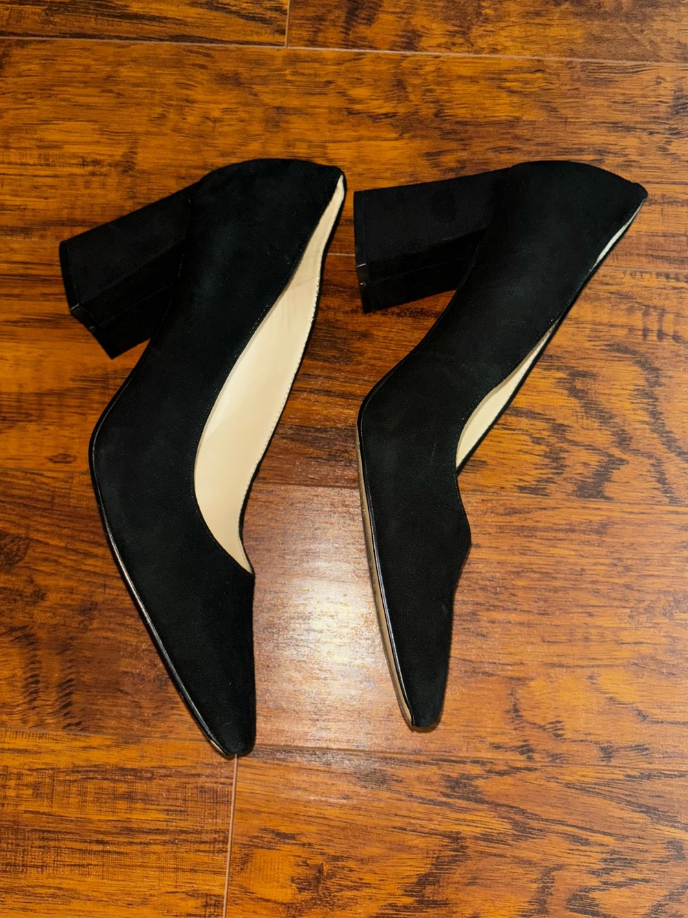 Marc Fisher Black Suede Keri Pump Pointed Toe Block Heel Stylish Pumps Women’s 9 - Picture 3 of 8